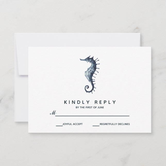 The Blue Seahorse | Wedding RSVP Card (Front)