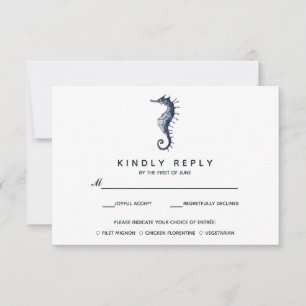 The Blue Seahorse   Wedding RSVP with meal choise