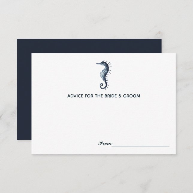 The Blue Seahorse | Wedding Wedding Advice Cards (Front/Back)