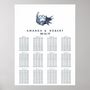 The Blue Seashell   Nautical Wedding Seating Chart