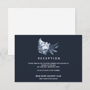 The Blue Seashell   Wedding Reception Enclosure Invitation