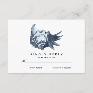 The Blue Seashell Wedding RSVP Card