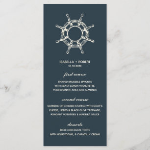 The Blue Ship's Wheel   Nautical Wedding Menu