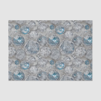 The Blue & Silver Christmas Bulb Series Design 11 Tissue Paper