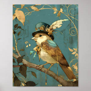 The blue songbird Design for Nursery Wall Art