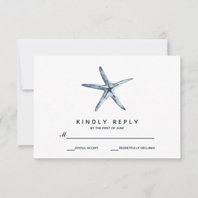 The Blue Starfish | Wedding RSVP (Front)