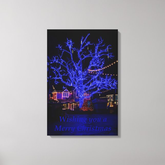 The Blue Tree Greetings Canvas Print (Front)