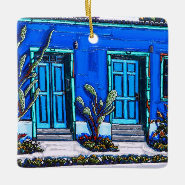 The Blue Tucson Barrio Ceramic Ornament (Front)