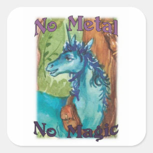 The Blue Unicorn No Metal No Magic Stickers