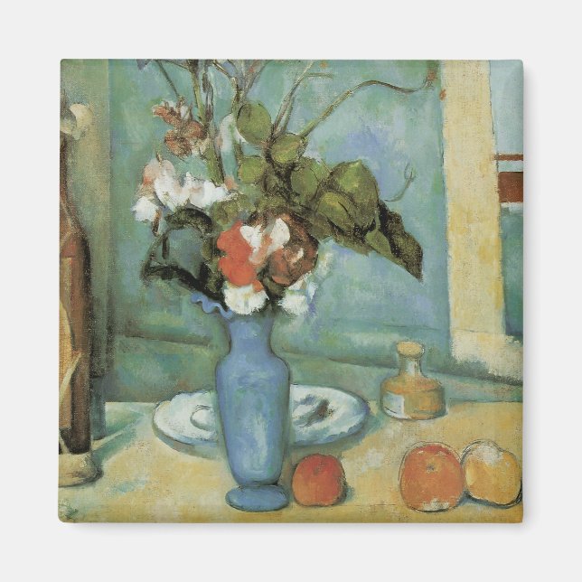 The Blue Vase (Flowers and Fruit) by Paul Cezanne Magnet (Front)