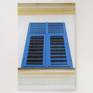 The Blue Wooden Window Shutters Jigsaw Puzzle