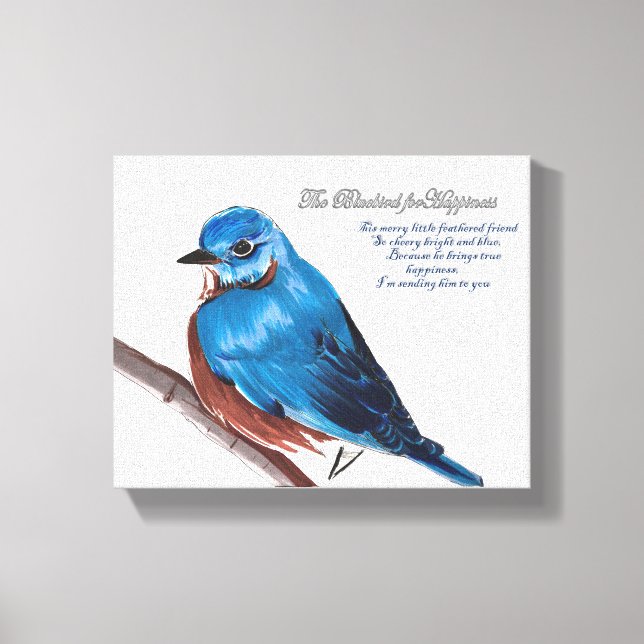 The Bluebird For Happiness Canvas Print (Front)