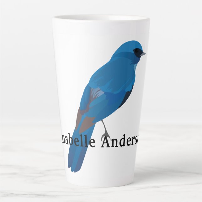 The Bluebird of Happiness Personalise Latte Mug (Front)