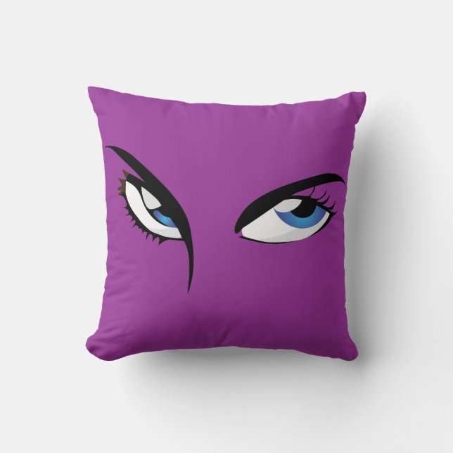The Blues Eyes of a Woman Throw Pillow (Front)