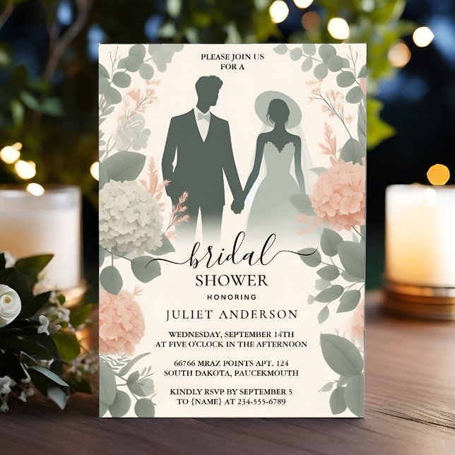 The Blush Peach Mint Moss Sage Green Bridal Shower Invitation (Creator Uploaded)