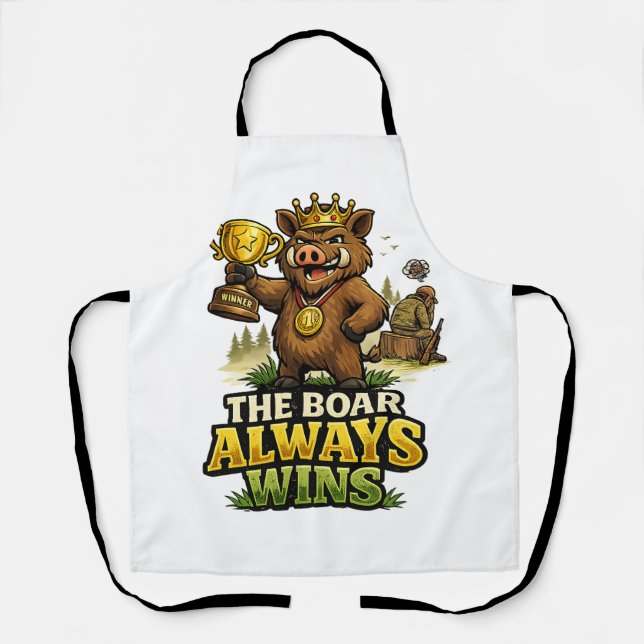 The Boar Always Wins Apron (Front)