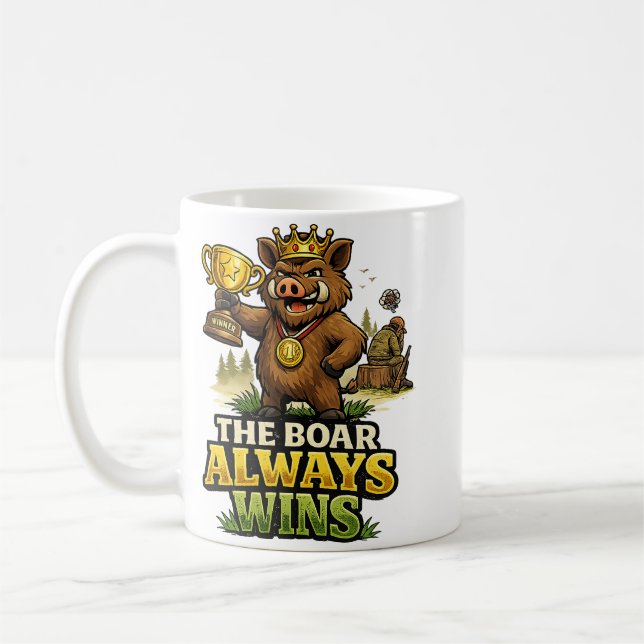 The Boar Always Wins Coffee Mug (Left)
