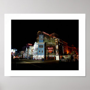 The Boardwalk at Atlantic City at Night Poster