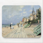 The Boardwalk at Trouville by Claude Monet Mouse Pad<br><div class="desc">The Boardwalk at Trouville (1870) by Claude Monet is a vintage impressionist fine art painting featuring a beach at a seaside resort in Normandy, France on a beautiful sunny day. About the artist: Claude Monet (1840-1926) was a founder of the French impressionist painting movement with most of his paintings being...</div>