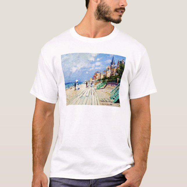 The Boardwalk at Trouville Claude Monet T-Shirt (Front)
