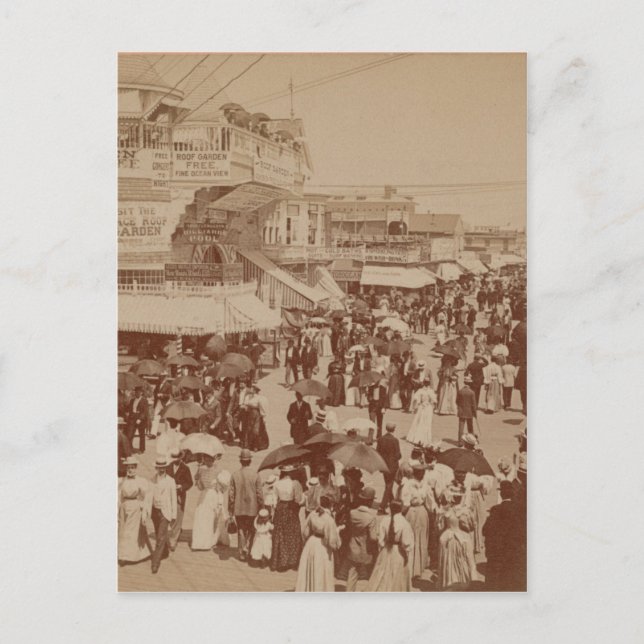 The Boardwalk In Atlantic City Postcard (Front)