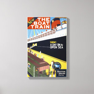 The Boat Train Vintage Travel Poster Canvas Print