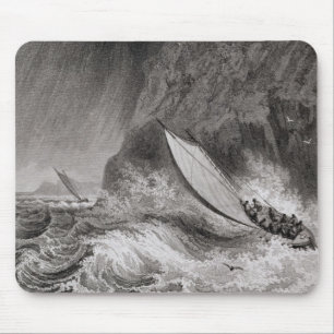 The boats off Walden Island in a snow storm, Augus Mouse Pad