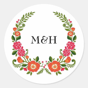 The Bohemian Summer Wedding Collection Classic Round Sticker