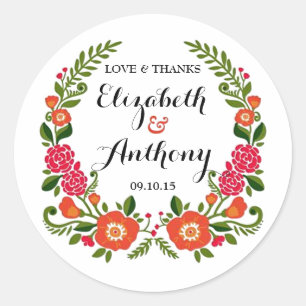 The Bohemian Summer Wedding Collection Classic Round Sticker