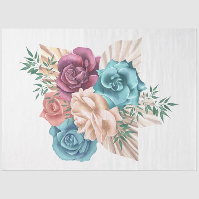 The Boho Bouquet Series Design 15 Tissue Paper (Front)