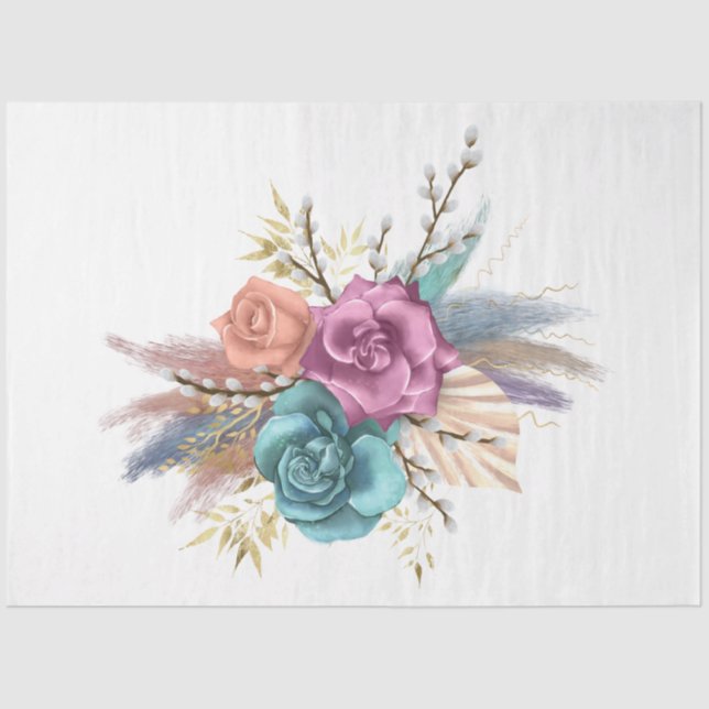 The Boho Bouquet Series Design 7 Tissue Paper (Front)