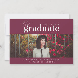 THE BOLD GRADUATE   PHOTO GRADUATION INVITATION