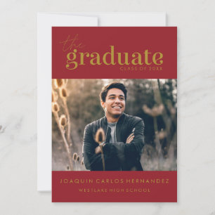 THE BOLD GRADUATE   PHOTO GRADUATION INVITATION