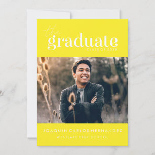 THE BOLD GRADUATE   PHOTO GRADUATION INVITATION