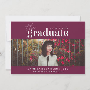 THE BOLD GRADUATE   PHOTO GRADUATION INVITATION