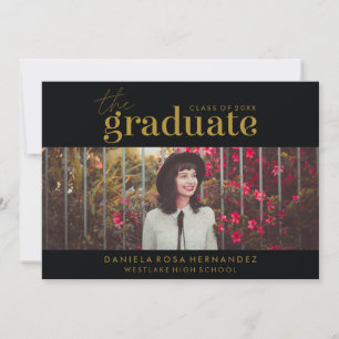 THE BOLD GRADUATE   PHOTO GRADUATION INVITATION