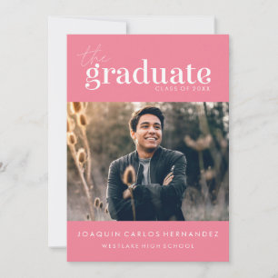 THE BOLD GRADUATE   PHOTO GRADUATION INVITATION