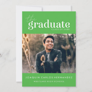 THE BOLD GRADUATE   PHOTO GRADUATION INVITATION