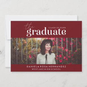 THE BOLD GRADUATE   PHOTO GRADUATION INVITATION