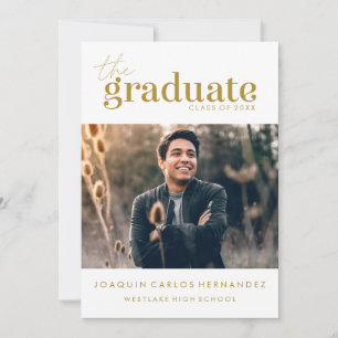 THE BOLD GRADUATE PHOTO GRADUATION INVITATION