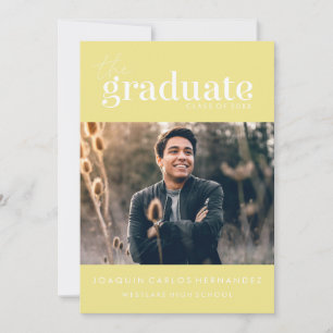 THE BOLD GRADUATE   PHOTO GRADUATION INVITATION