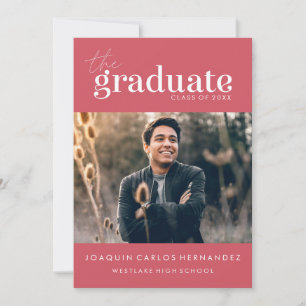 THE BOLD GRADUATE   PHOTO GRADUATION INVITATION