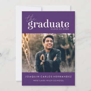 THE BOLD GRADUATE   PHOTO GRADUATION INVITATION