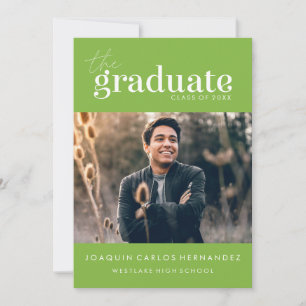 THE BOLD GRADUATE   PHOTO GRADUATION INVITATION