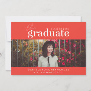 THE BOLD GRADUATE   PHOTO GRADUATION INVITATION