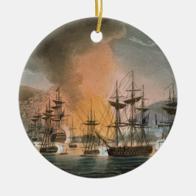 The Bombardment of Algiers, 27th August 1816, from Ceramic Tree Decoration (Front)