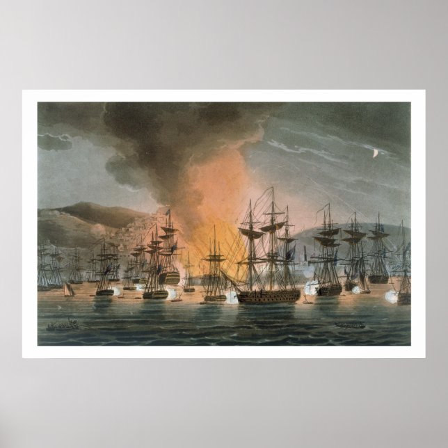 The Bombardment of Algiers, 27th August 1816, from Poster (Front)