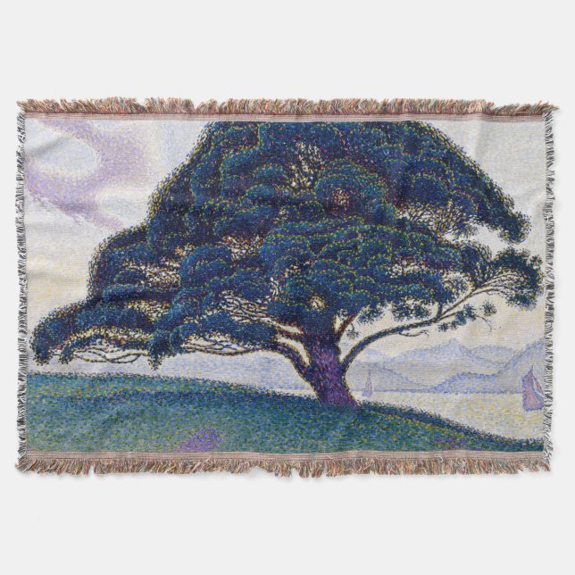 The Bonaventure Pine, Oil Painting, Paul Signac Throw Blanket (Front)