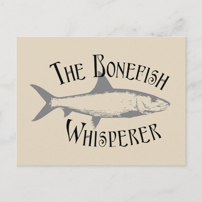The Bonefish Whisperer Funny Ocean Fishing Postcard (Front)