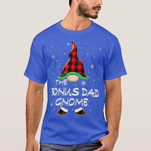 The Bonus Dad Gnome Buffalo Plaid Matching Family T-Shirt